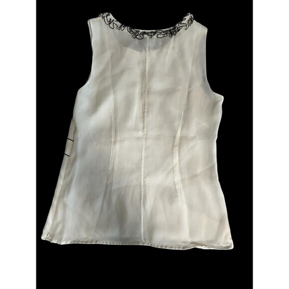 Cynthia Rowley Side-zip Ruffle Blouse Medium Whimsical Fairy Tuxedo Old Money - Picture 4 of 9